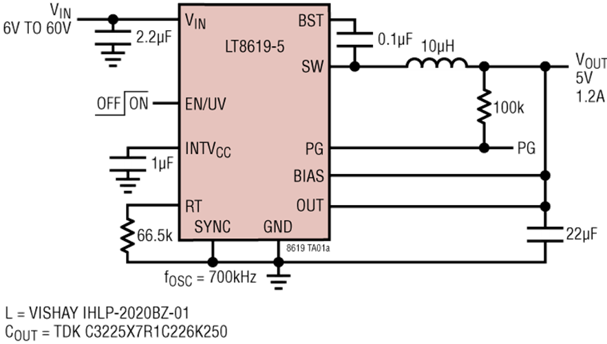 LT8619EDD#PBF/LT8619EMSE#PBF高效率單片式降壓型開關(guān)穩(wěn)壓器
