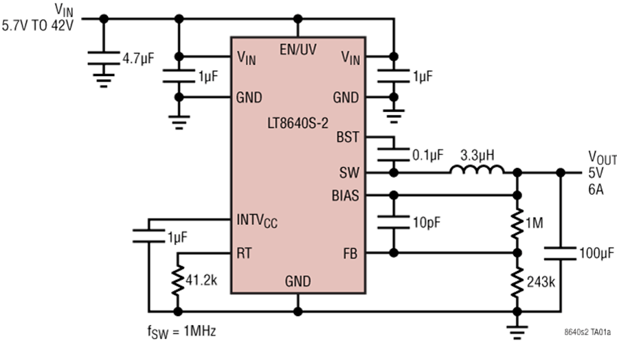 LT8643SEV-2#PBF/LT8643SHV-2#PBF超低噪聲開關(guān)同步降壓穩(wěn)壓器