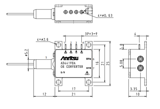 AD44198A光接收器尺寸圖