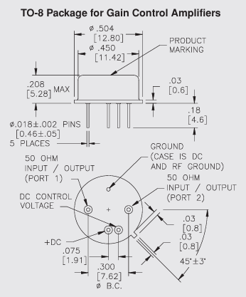 AGC525 TO-8增益控制放大器Teledyne防務(wù)電子
